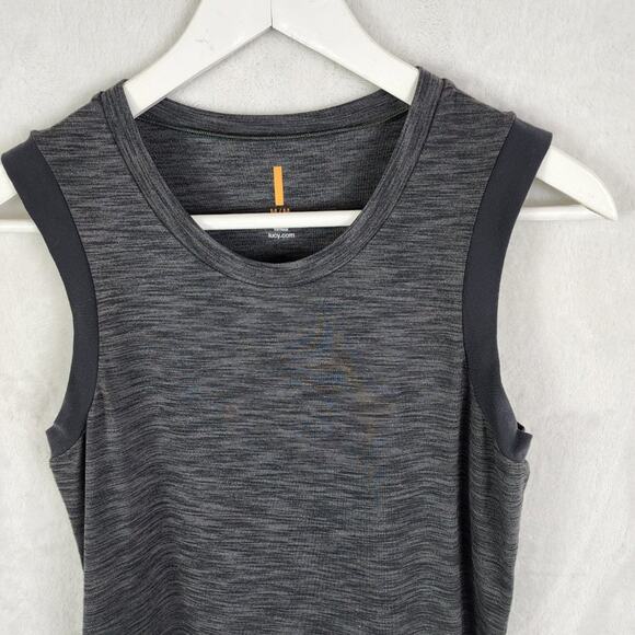 Lucy Knit Tank Dress Women M Daily Heathered Mantra Sleeveless Mid Length EUC - Picture 4 of 6